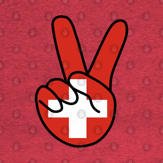 Switzerland Flag V Sign by DiegoCarvalho